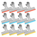 12 Small Pack Stainless Steel Chip Bag Clips Covered with Silicone (12 Count)