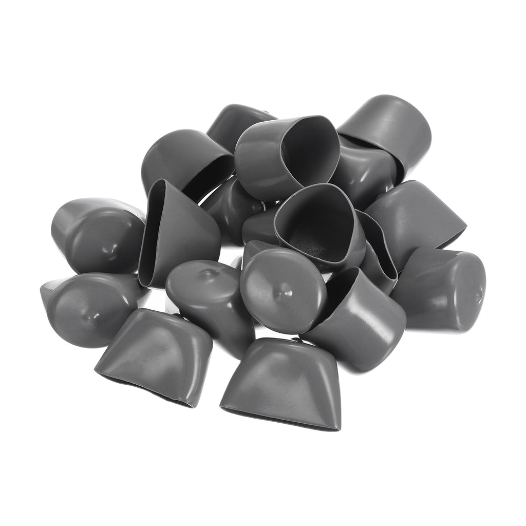 20pcs Rubber End Caps 32mm ID Vinyl Cap Cover Screw Protectors Dark Grey