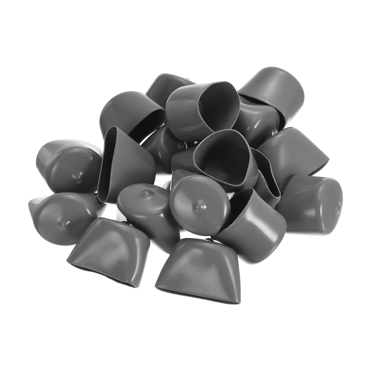 20pcs Rubber End Caps 32mm ID Vinyl Cap Cover Screw Protectors Dark Grey