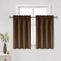 Short Blackout Curtains 42 x 36 Inch Long for Kitchen RV Bunk Brown (2 Count)