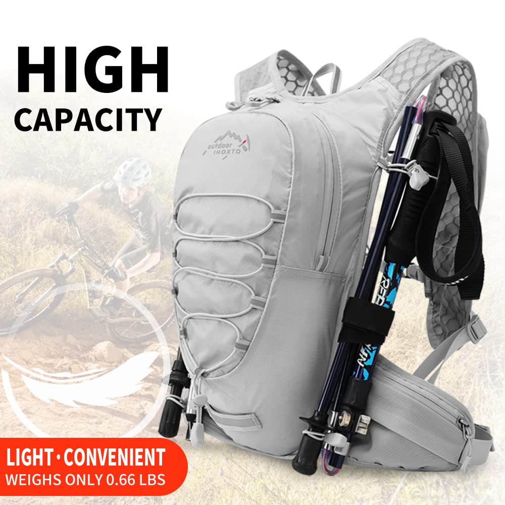 IX INOXTO Running Hydration Vest for Men & Women - 3L Water Backpack for Trail Running, Marathon, Race & Hiking (Grey)