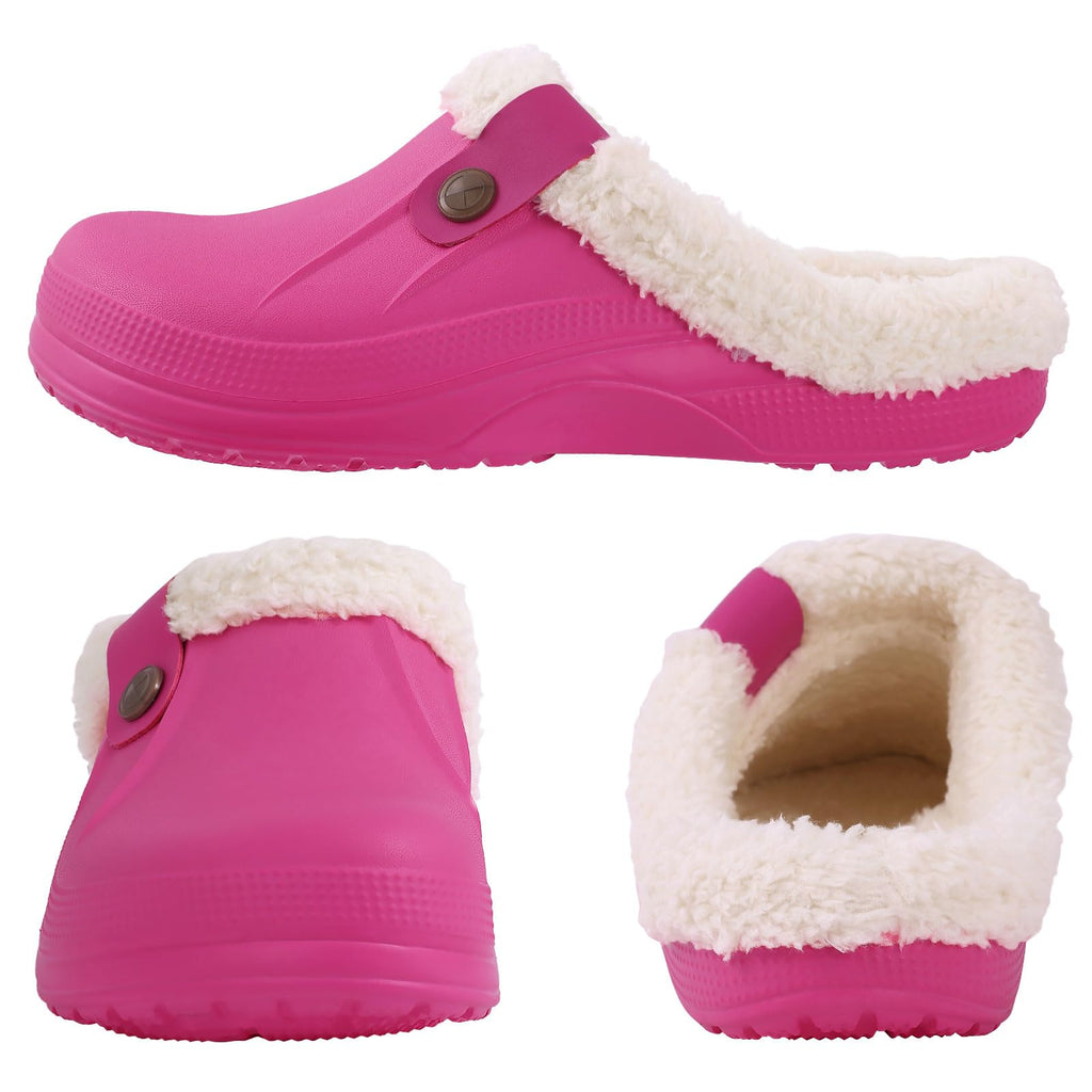 Fur Lined Clogs for Women & Men Fuzzy Slippers with Memory Foam
