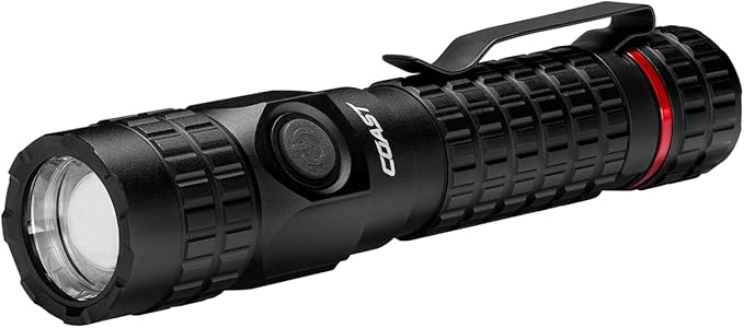 COAST PX200R 2000 Lumen Rechargeable LED Flashlight, TWIST FOCUS, USB-C, 2-Position Pocket Clip