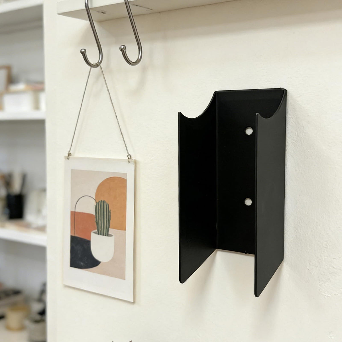 Broom Holder Wall Mount 2 Pieces Steel Wall Mount Anti