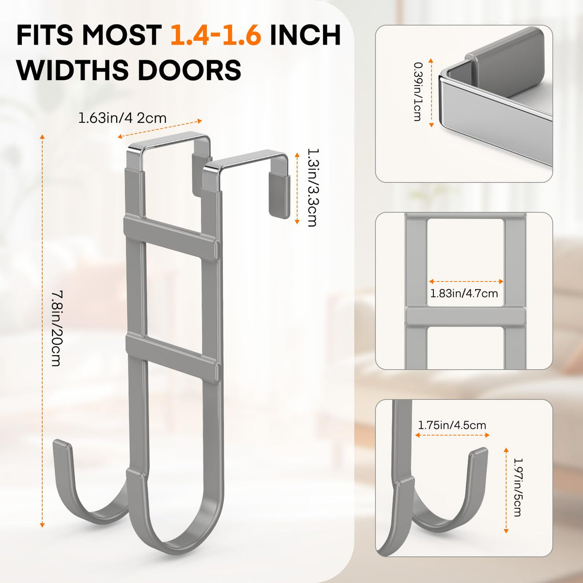 Over the Door Hooks (4 Count)