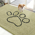 OLANLY Dog Door Mat for Muddy Paws 48x30, Paw Print Design Chenille Mud Mat