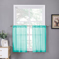 Sheer Tier Curtain Linen Textured Half Kitchen Curtains Sheer Light Filtering Rod Pocket Voile Small Curtains for Bathroom