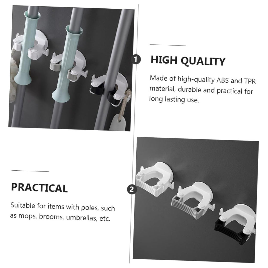 Versatile Mop Hanging Hooks Wall Mount Broom Gripper Home Organizer No