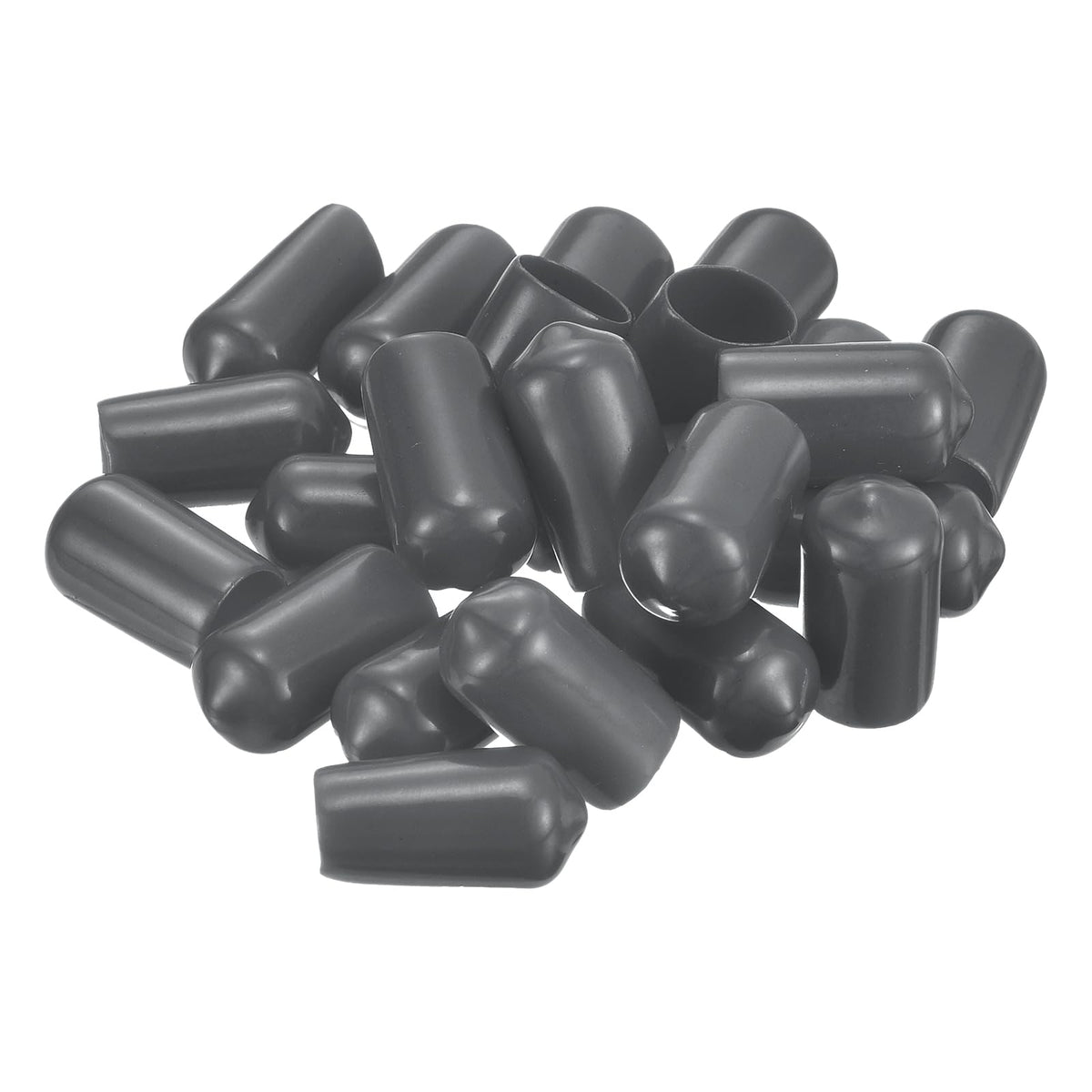 20pcs Rubber End Caps 4.5mm ID Vinyl Round Tube Bolt Cap Cover Thread Protectors Dark Grey