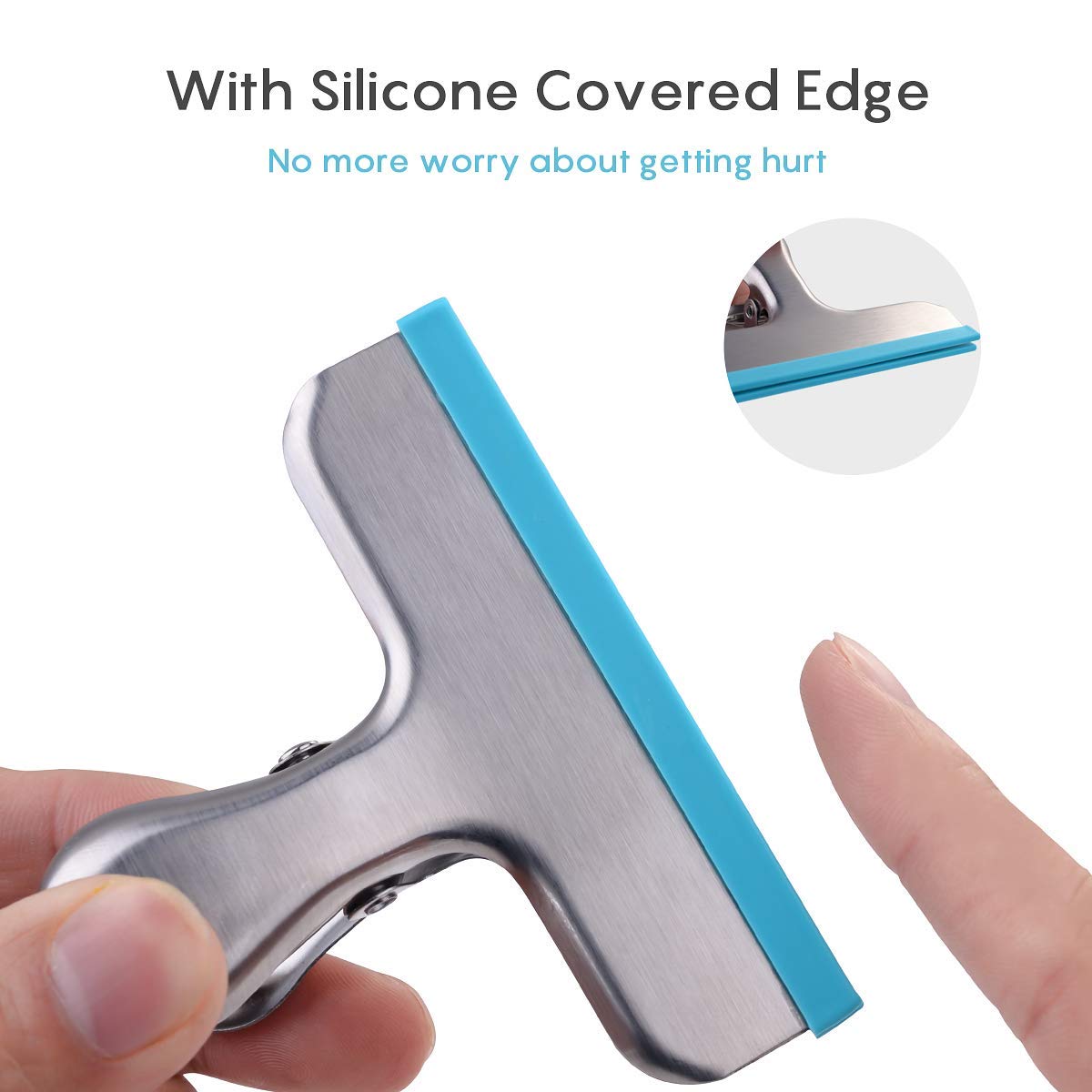 8 Pack Stainless Steel Chip Bag Clips Covered with Silicone (8 Count)