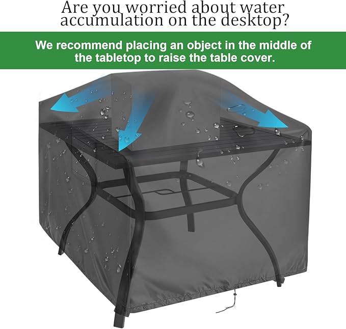 Outdoor Table Cover Square 38 inch Patio Table Cover Waterproof Patio Furniture Covers Rectangular for Outside Small Table and Chair Sets, Fire Pit, Coffee Table, Ottoman-38"L x 38"W x 28"H