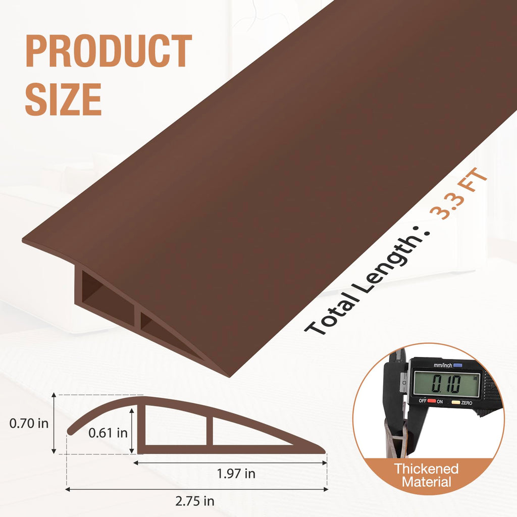 Floor Transition Strip Self Adhesive Vinyl Door Threshold Strip (3.3 Foot)