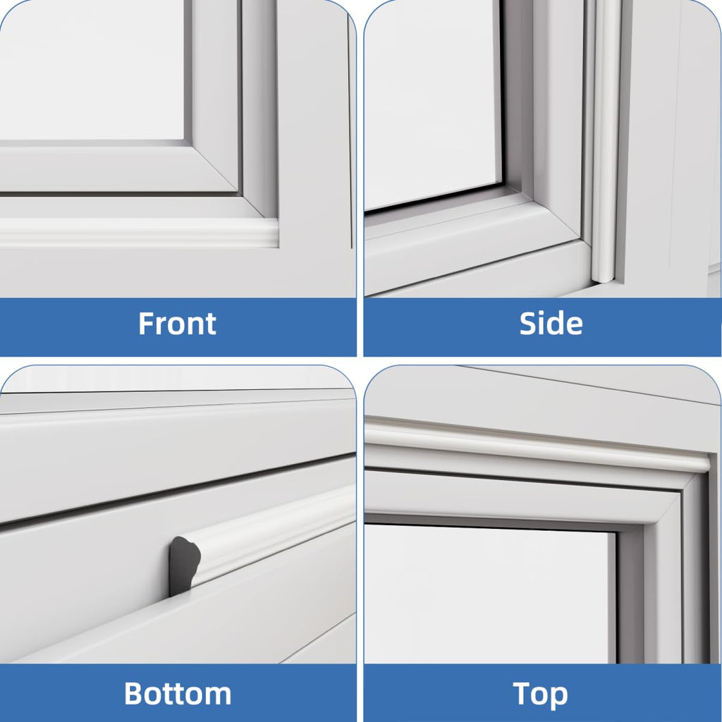 Wedge Shape Window Weather Stripping Door Frame Seal 118” White