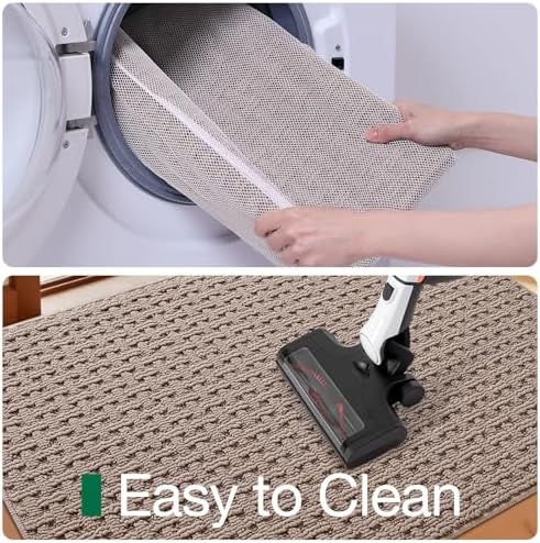 LUMI Washable Indoor Door Mat for Entryway 48x72, Entrance Mat, Taupe