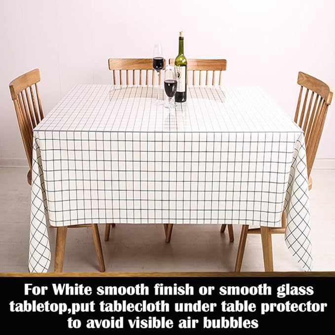 42x76 Inches Clear Plastic Table Protector for Dining Room Table Vinyl Tablelcloth Desk Pad Mat Wooden Furniture Coffee Glass End Side Table Topper Protection Countertop Cover Waterproof Rectangular