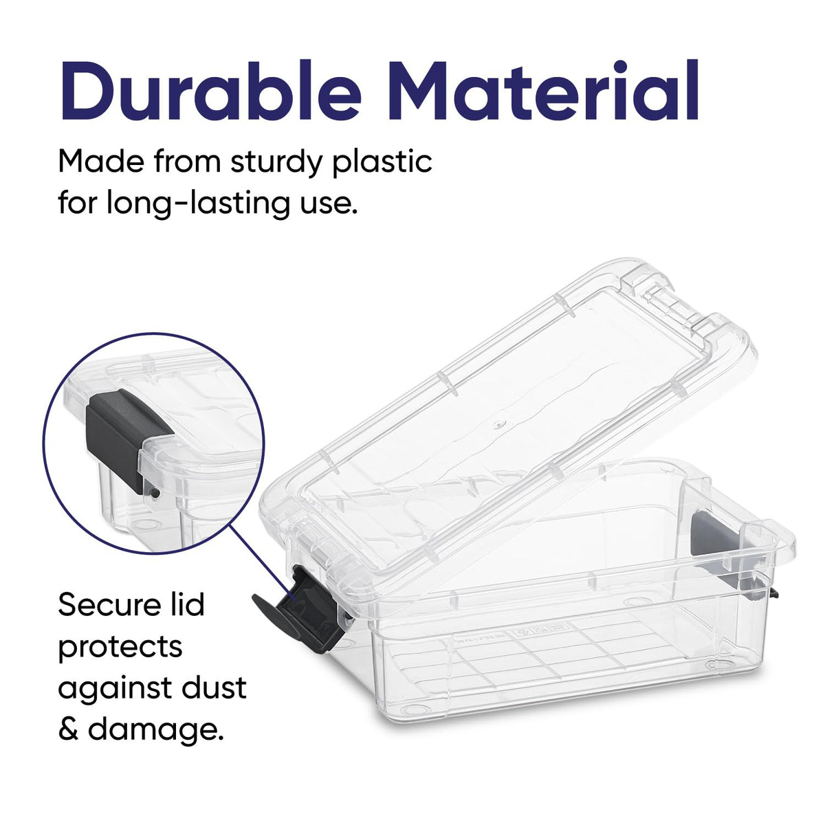 0.7 Quart Mini Clear Plastic Storage Container with Lid (12 Count)