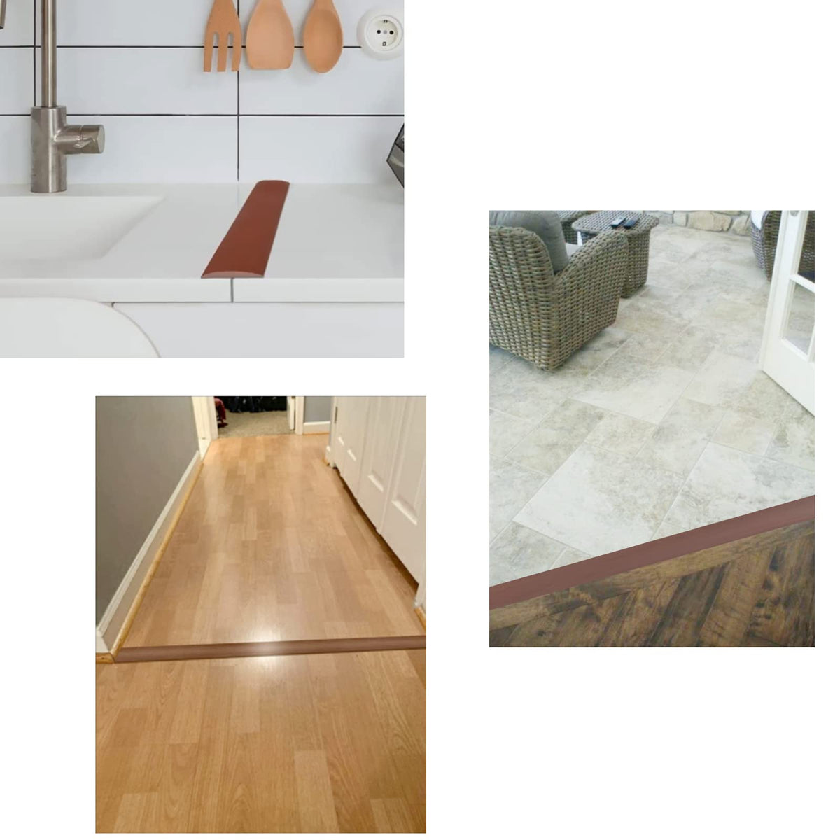 Floor Transition Strip & Self Adhesive Floor Vinyl Floor Edge Trim Laminate Floor Gap Covering Joining Strip (236 Foot)
