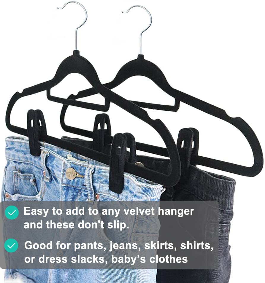 Black Velvet Hanger Clips