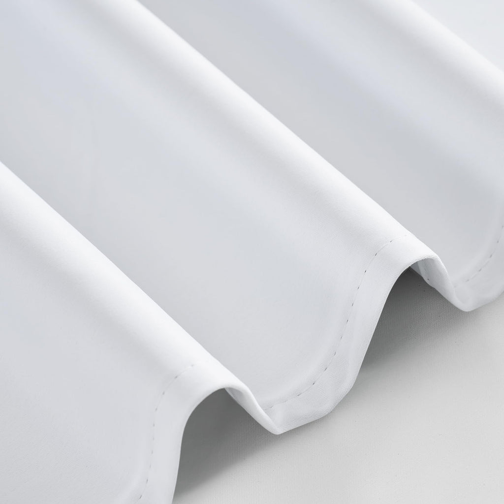 White 100% Blackout Short Curtains for Kitchen Over Sink 36 inch (2 Count)