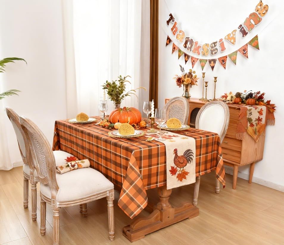 Gingham Plaid Tablecloth