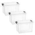 Small Clear Storage Boxes with Lids (3 Count)