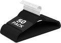 Velvet Hangers 50 Pack, Non Slip Clothes Hangers with Shoulder Notches, Slim Felt Hanger with 360° Swivel Hook, Space-Saving, for Coat, Shirt, Pants, Dress, Suits, Black