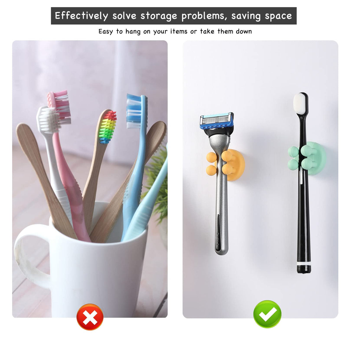 Razor Holder for Shower Hooks (6 Count)