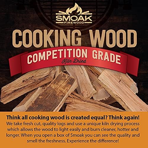 Smoak Firewood’s 16inch Length Premium USDA Certified Kiln Dried Cooking Wood & Firewood Logs – Used for Grills, Smokers, Pizza ovens, stoves, firepits or fireplaces (Maple – 60-70lbs 16inch Wood)