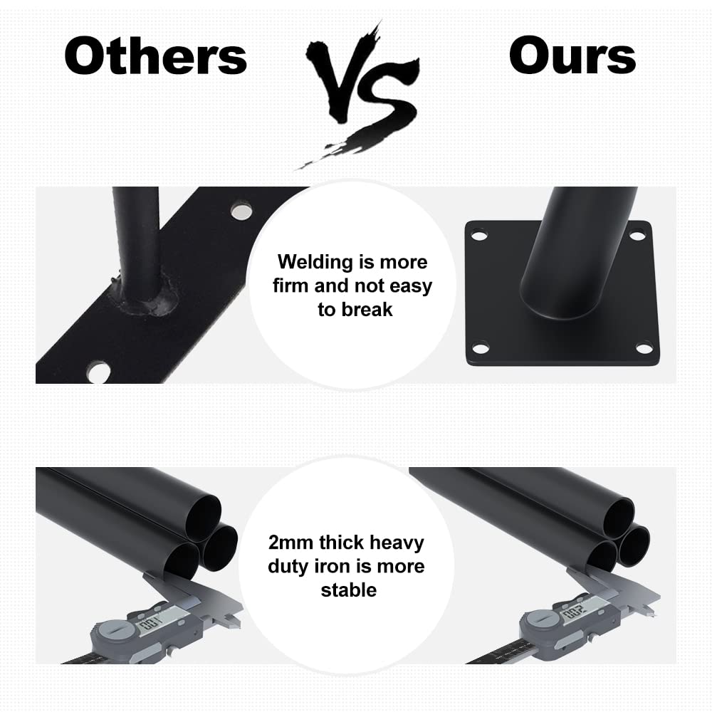 4PCS 7 Inch Matte Black Tapered Angled Legs for Furniture