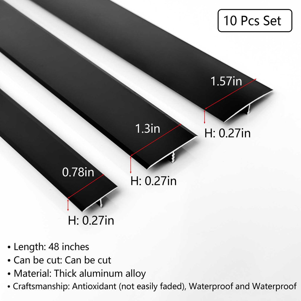 10Pcs Aluminum T Molding Floor Transition Strip (10 Count)