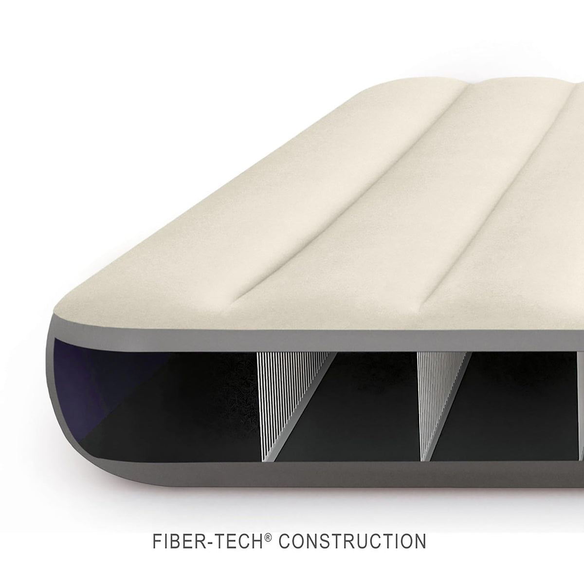 Intex 64103E Dura-Beam Standard Single-High Air Mattress: Fiber-Tech - Queen Size - 10in Bed Height - 600lb Weight Capacity - Pump Sold Separately