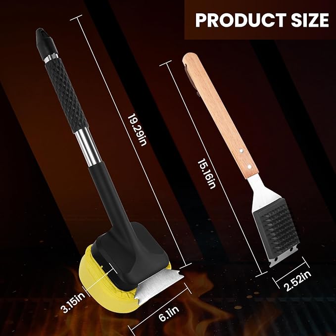 Steam Grill Scruber Brush for Outdoor Sponge Grill-Steam Grill Cheaning Scraper BBQ Brush-BBQ Accessory Grill Heavy Duty Brush for Grill Cleaning Scraper + Bristle Free Grill Brushs for Any Grill