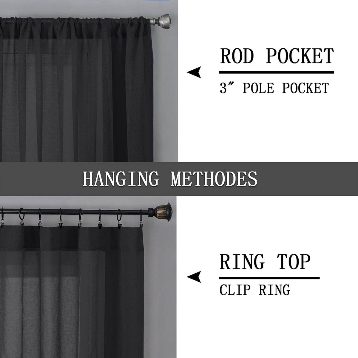 Sheer Tier Curtains Kitchen Linen Textured Half Curtain Sheers Light Filtering Rod Pocket Voile Bathroom Short Curtains for Farmhouse (2 Count)