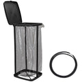 Portable Trash Bag Holder Collapsible Garbage Bin with Lid and Bands