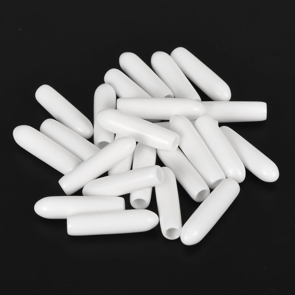 20pcs Rubber End Caps 2.5mm ID Vinyl Round End Cap Cover Screw Thread Protectors White