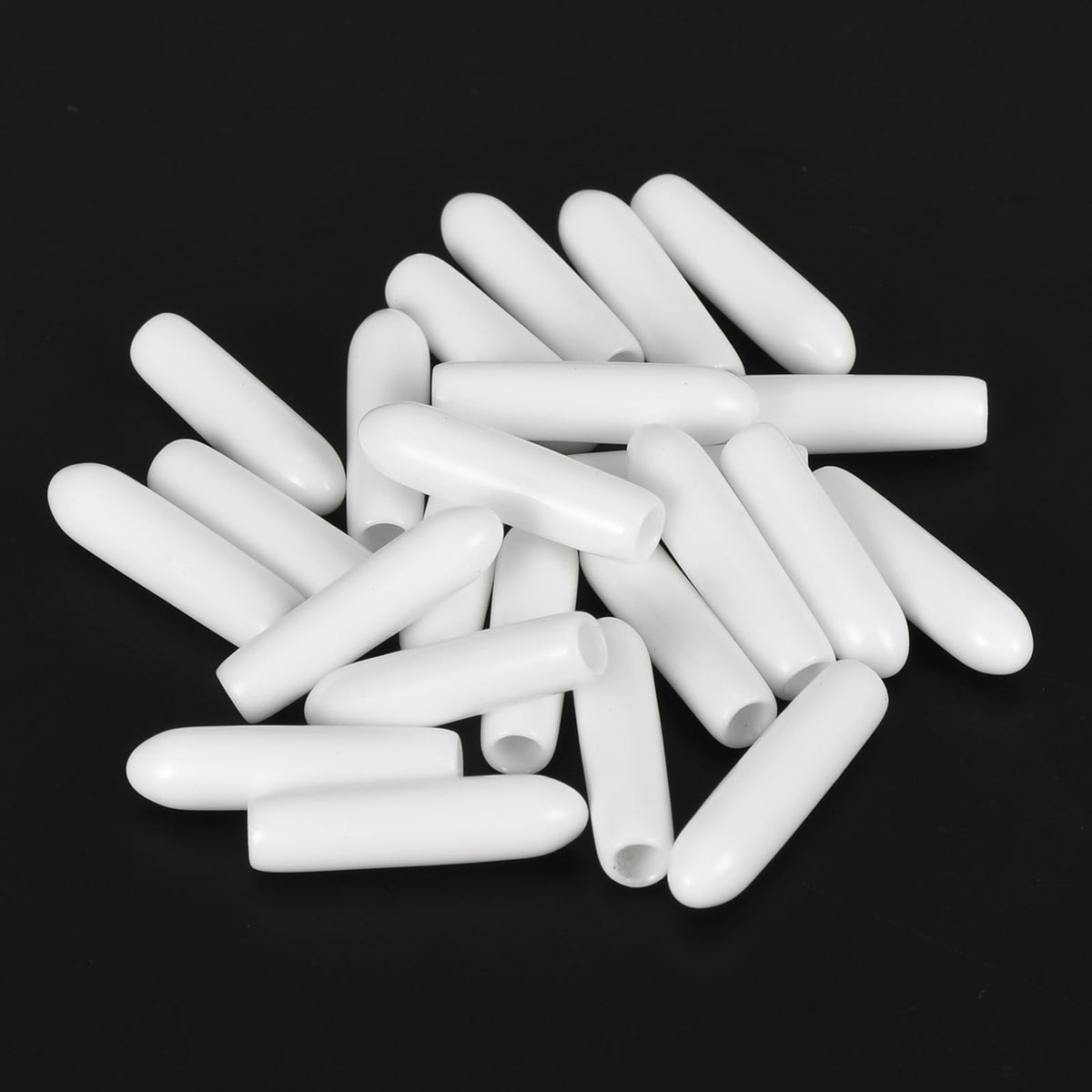 20pcs Rubber End Caps 2.5mm ID Vinyl Round End Cap Cover Screw Thread Protectors White
