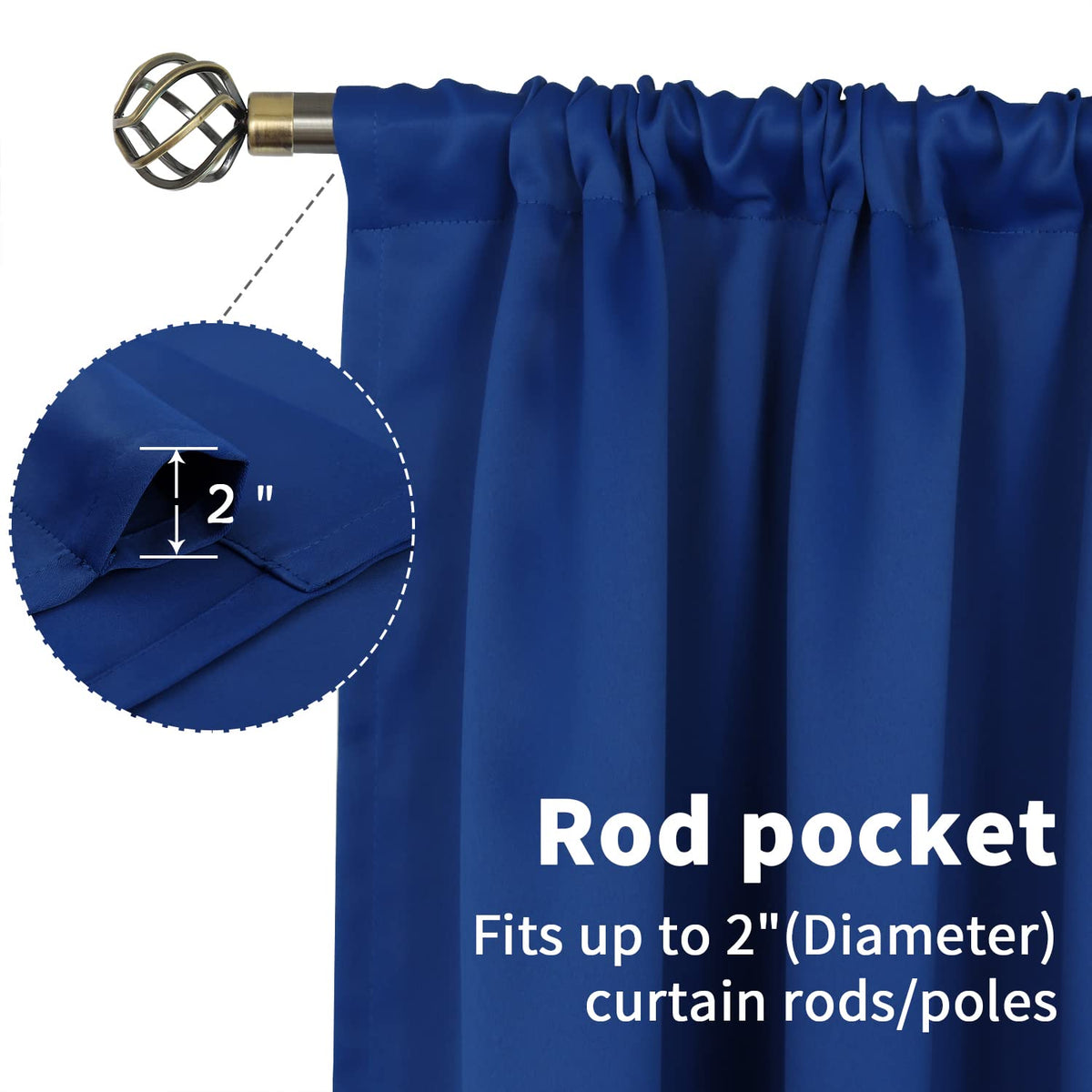 Short Blackout Curtains 40 Inch Length (2 Count)