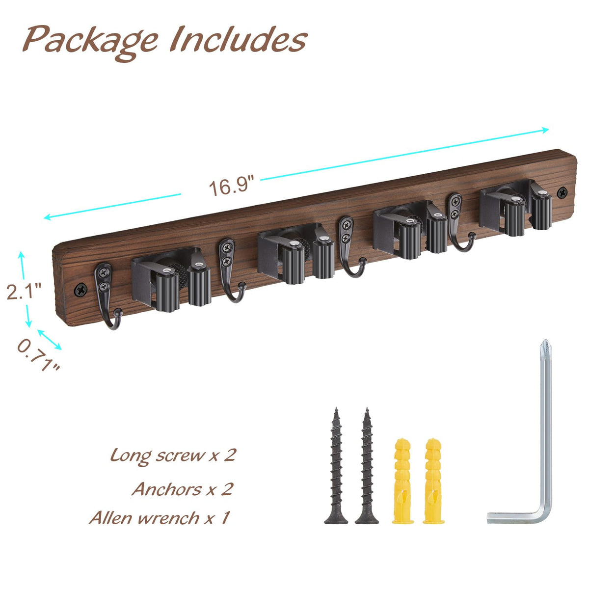 Mop and Broom Holder Wall Mount