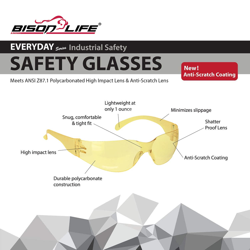 Yellow Safety Glasses (12 Count)