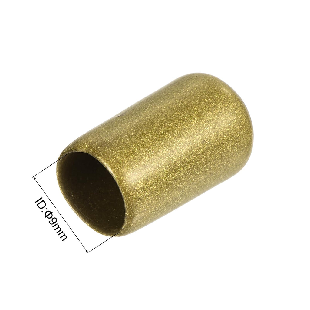 20pcs Rubber End Caps 9mm ID Vinyl Round Tube Bolt Cap Cover Thread Protectors Gold