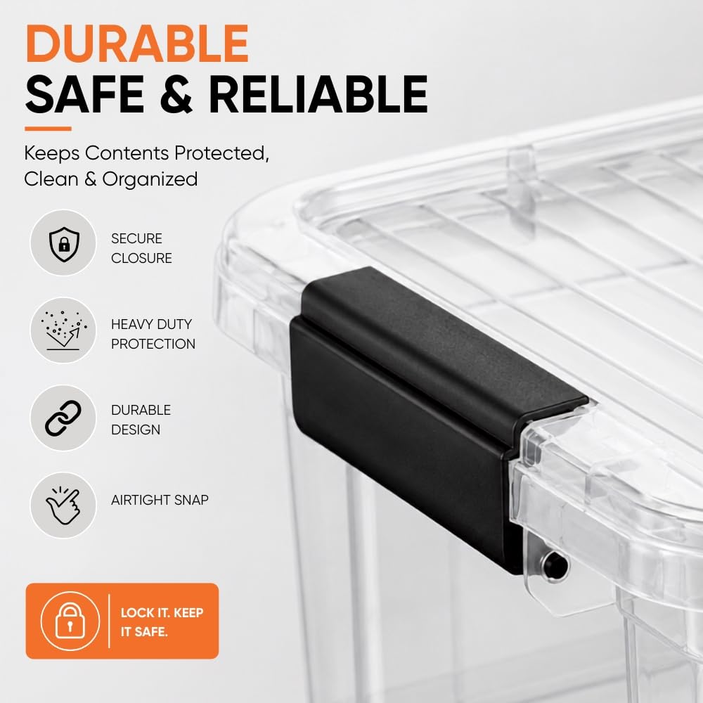 Small Clear Storage Boxes with Lids (3 Count)