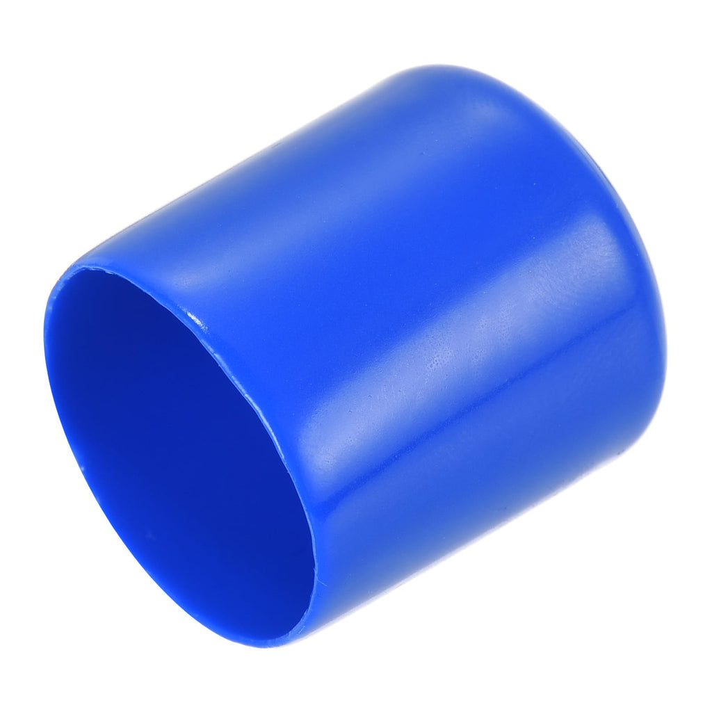 20pcs Rubber End Caps 27mm ID Vinyl Round Tube Bolt Cap Cover Screw Thread Protectors Blue
