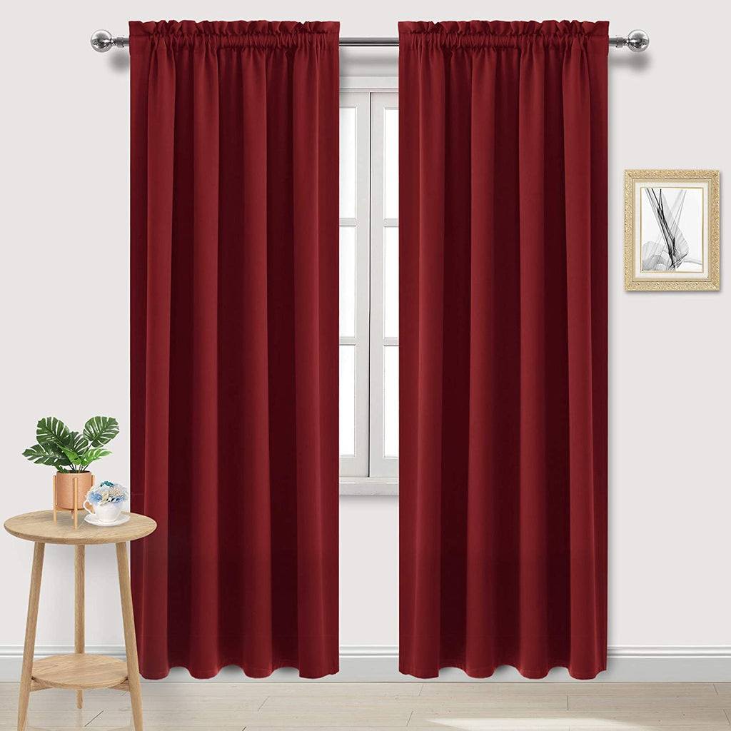 Blackout Curtains for Bedroom Living Room 42 x 84 Inch Long Burgundy (2 Count)