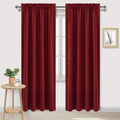 Blackout Curtains for Bedroom Living Room 42 x 84 Inch Long Burgundy (2 Count)