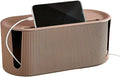 Cable Management Box,Desk Cord Organizer Box with Groove Cover,Plastic Cord Hider Box,Large Cable Box Organizer for Storaging Power Socket/TV/Computer/Router/Games Console Cable (Milk Tea)
