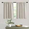 Short Natural Curtains for Small Bedroom Kitchen Cafe Window (2 Count)