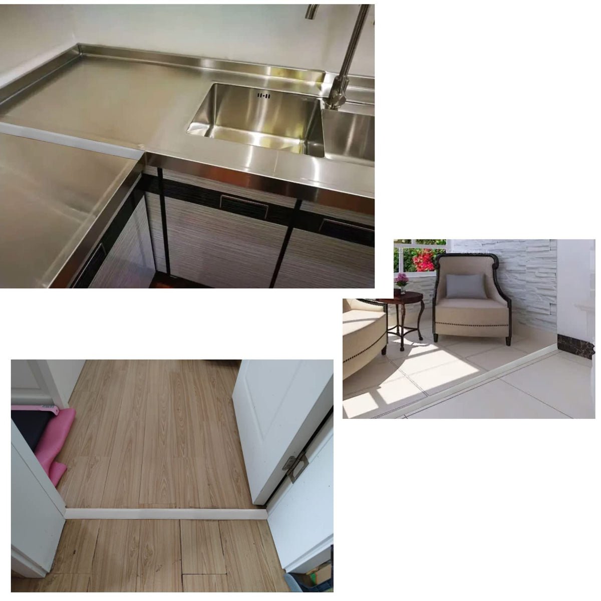 Floor Door Flat Transition Strip & Self Adhesive Floor Vinyl Floor Edge Trim Laminate Floor Gap Covering Joining Strip (118 Foot)