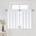 White Short Curtains 36 inches Long for Kitchen RV Bunk 2 Panels (2 Count)