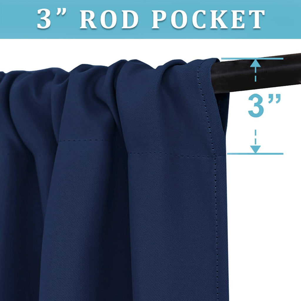 Cafe Blackout Curtains 24 inch Length for RV Camper Kitchen Window (2 Count)