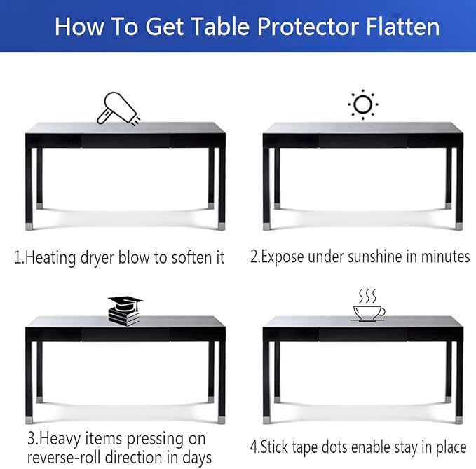 Round 50 in Clear PVC Table Cover Mat Dining&Living Room Table Protector Clear Plastic Tablecloth Protector Wipeable Protective Desk Top Topper Cover Wood Furniture Kitchen Coffee Bar Dinner Tabletop